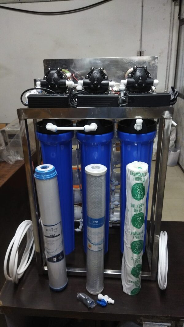 100 LPH Commercial RO + UV Water Purifier with Pump Purification and Fully Automatic Function, TDS Adjuster, Dust Protective Cover, Blue